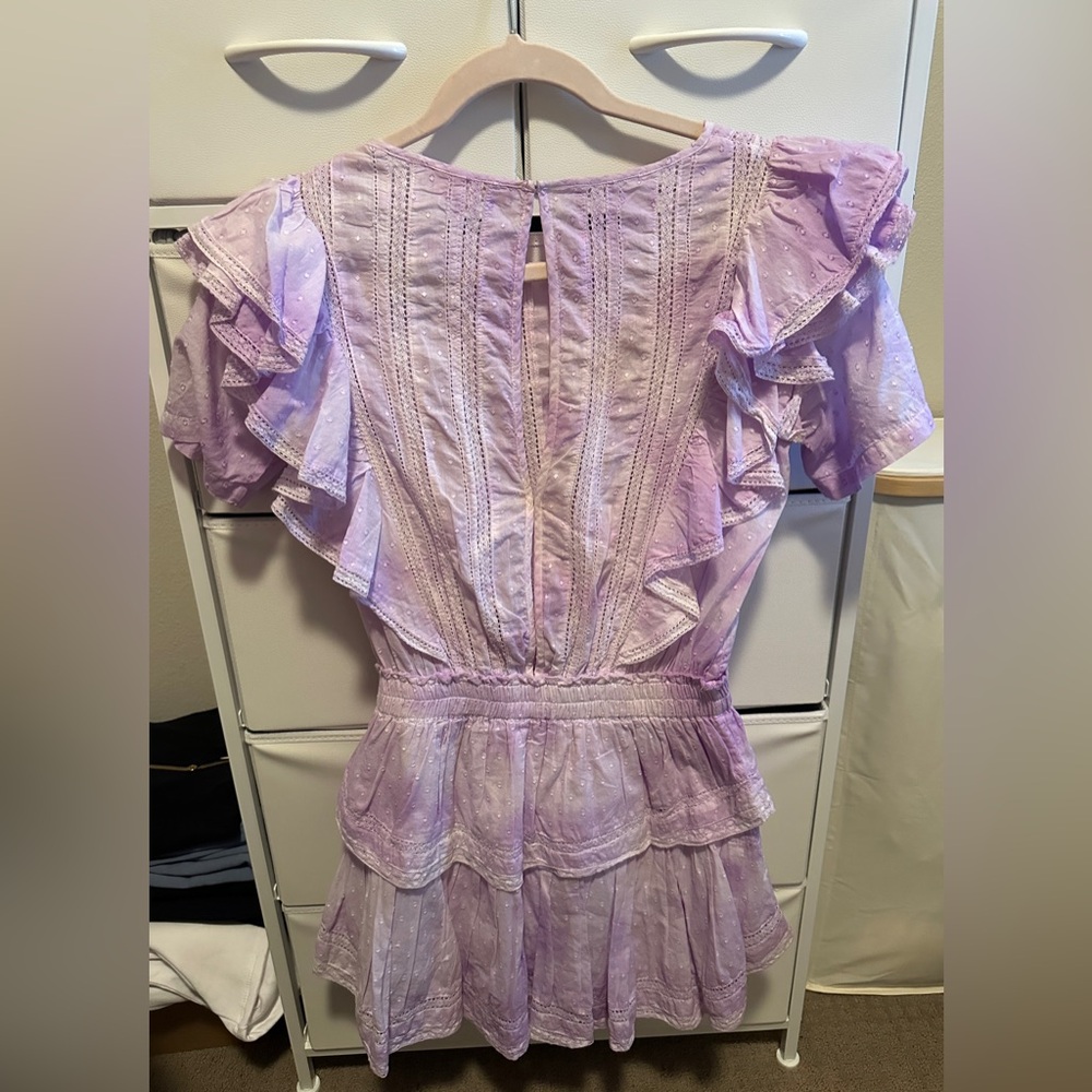 LoveShackFancy Lavender Ruffle Mini Dress - Picture 2 of 3